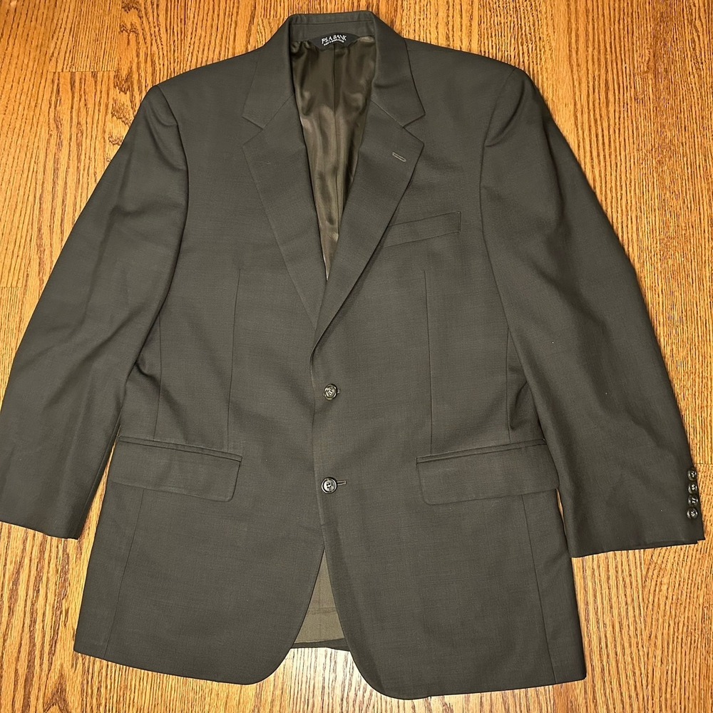 Jos A Bank Mens Blazer Career Suit Single Breasted 42 R Gray Wool Cashmere Blend
